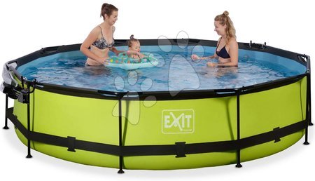 Round Swimming Pools  - EXIT Lime pool ø360x76cm with filter pump and dome - green - 2