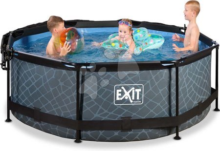 Kruhové bazény - Bazén se stříškou a filtrací Stone pool Exit Toys - 6