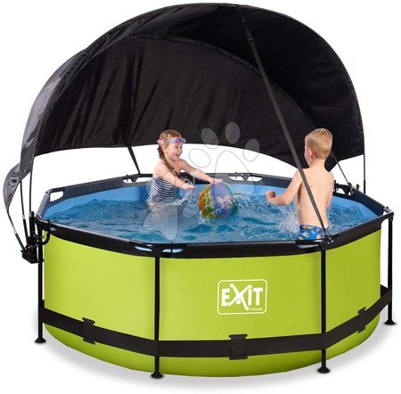 Round Swimming Pools  - Bazén so strieškou a filtráciou Lime pool Exit Toys  - 4