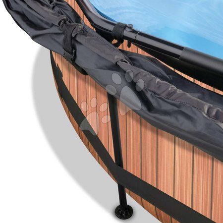 Baseny okrągłe - Basen z daszkiem typu żagiel i filtracją Wood pool Exit Toys  - 4