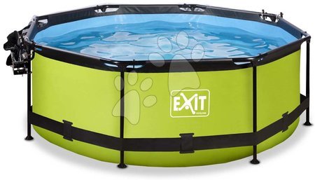 Medencék kerek alakúak - Medence napellenzővel búrával és szűrővel Lime pool Exit Toys  - 5