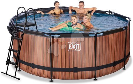 Kruhové bazény - Bazén s krytem a pískovou filtrací Wood pool Exit Toys - 2