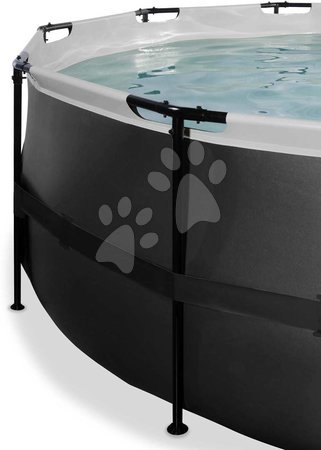 Baseny okrągłe - Basen z dachem i filtracją piaskową Black Leather pool Exit Toys - 5