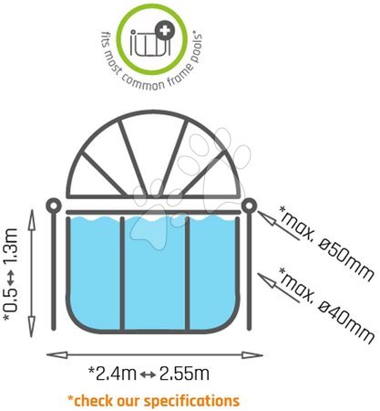 Medence tetőfedők - Kupola fedél pool cover Exit Toys  - 2