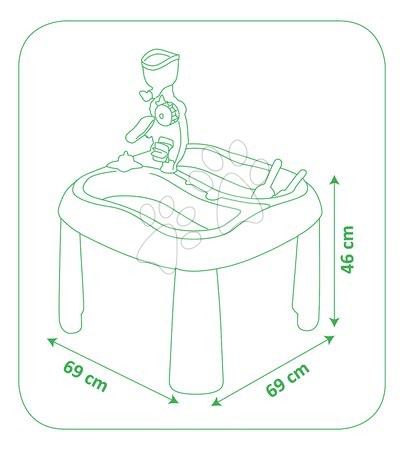 Dětský záhradní nábytek - Stůl Voda & Písek 2v1 Smoby - 10