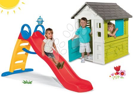 Cabanes avec toboggan -  maison Pretty New Grey Smoby  - 18