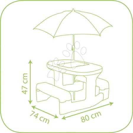 Dětský záhradní nábytek - Piknikový stůl Medvídek Pú Smoby - 3