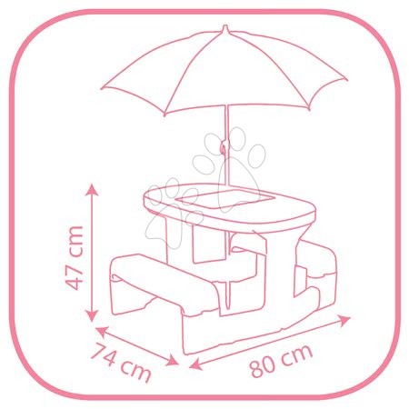 Detský záhradný nábytok - Stôl Minnie Piknik Smoby - 2