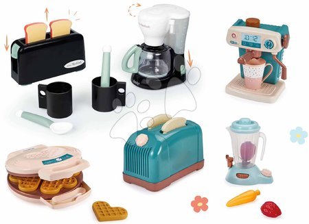 Play kitchen appliances - Set na raňajky s kávovarom a vafľovač Tefal Smoby