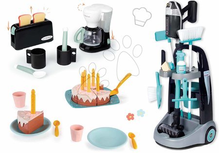 Play kitchens - Set na raňajky s kávovarom a tortou Tefal Smoby