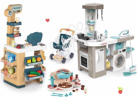 Cuisines pour enfants - Cuisine électronique avec lave-linge et planche à repasser Tefal Cleaning Kitchen 360° Smoby