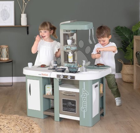 Kuchyňky pro děti sety - Set kuchyňka elektronická s bubláním Tefal Studio Kitchen XL Bubble 360° a kosmetický stolek Smoby_1