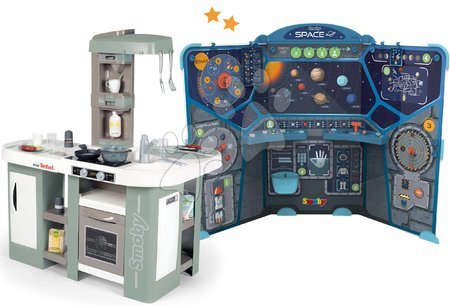 Kuchyňky pro děti sety - Set kuchyňka elektronická s bublaním Tefal Studio Kitchen XL Bubble 360° a naučná hra Smoby