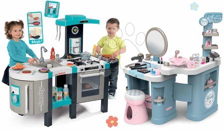 3 - 6 years - Set kuchynka elektronická a kozmetický stolík Tefal French Touch Bubble Smoby