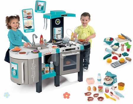 3 - 6 years - Set kuchynka elektronická a kuchynská sada na varenie a pečenie Tefal French Touch Bubble Smoby