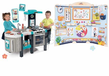 3 - 6 years - Set kuchynka elektronická a škola pre škôlkárov Tefal French Touch Bubble Smoby