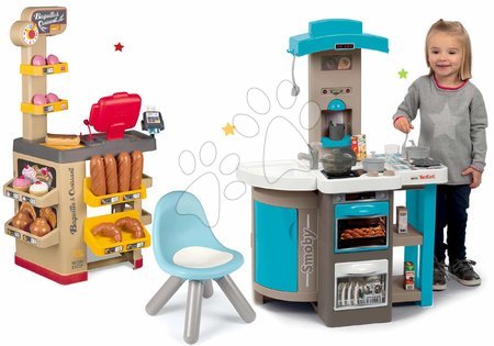 Cocinas infantiles | Página 8 - Juego de cocina plegable Tefal Opencook Bubble Smoby azul con burbujeo mágico y cafetera