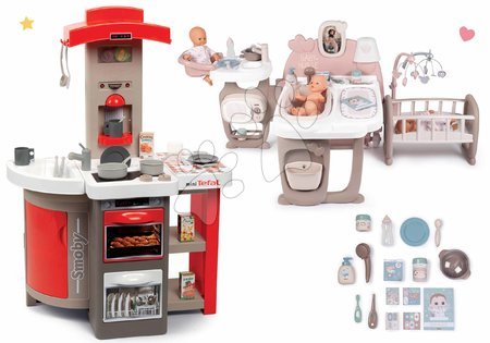 Cocinas infantiles | Página 6 - Cocina plegable electrónica Tefal Opencook Smoby roja con cafetera y refrigerador