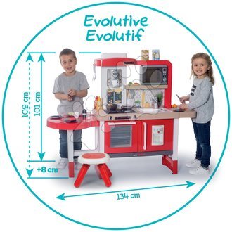 Elektronikus játékkonyhák - Játékkonyha korral növekvő, folyó vízzel és mikrohullámú sütővel Tefal Evolutive Gourment Smoby - 10