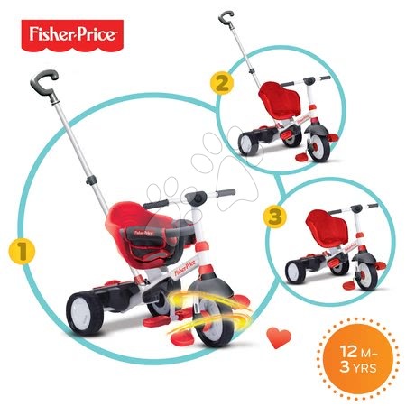 Triciklik 10 hónapos kortól - Tricikli Fisher-Price Charm Touch Steering smarTrike - 1