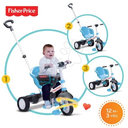 Tříkolky od 10 měsíců - Tříkolka Fisher-Price Charm Touch Steering smarTrike - 4