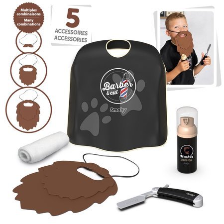 Juegos de profesiones - Set de afeitado para barberos Barber&Cut First Beard Smoby