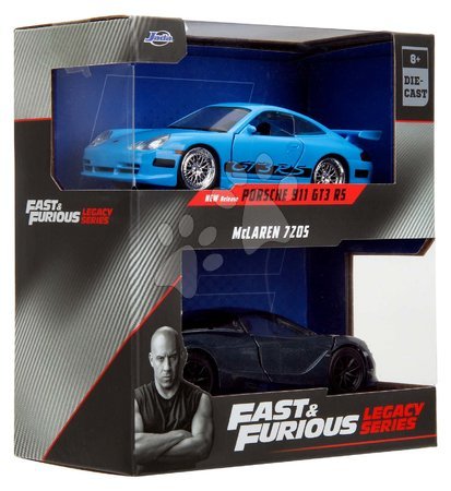 Modely - Cars Brian Porsche 911 GT3 RS and Shaw's McLaren 720S Fast & Furious Twin Pack Jada - 7