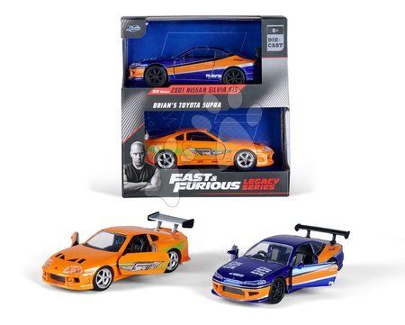 Játékautók és járművek - Kisautók Nissan Silvia S15 2001 és Toyota Supra 1995 Fast & Furious Twin Pack Jada - 3