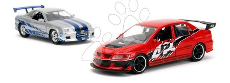 Játékautók és járművek - Kisautók Mitsubishi Lancer Evolution IX és Nissan Skyline GTR R34 Fast & Furious Twin Pack Jada - 3