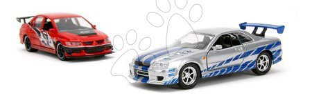 Modely - Autíčka Mitsubishi Lancer Evolution IX a Nissan Skyline GTR R34 Fast & Furious Twin Pack Jada - 5