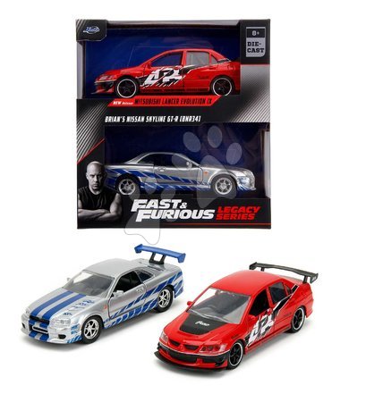 Játékautók és járművek - Kisautók Mitsubishi Lancer Evolution IX és Nissan Skyline GTR R34 Fast & Furious Twin Pack Jada - 6