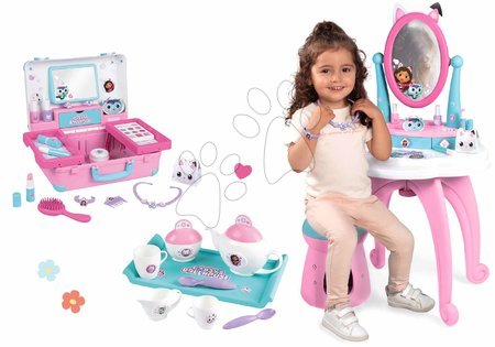 Smoby - Set Kosmetiktisch mit Teeservice Gabby Schminktisch 2in1 Smoby