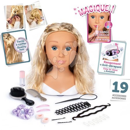 Pretend play sets | Page 2 - Česacia hlava pre kaderníčku s blond vlasmi My Beauty Blonde Styling Head Smoby