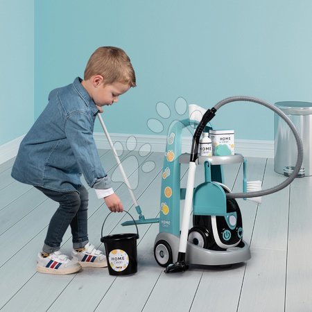Hry na profese - Úklidový vozík s elektronickým vysavačem Cleaning Trolley Vacuum Cleaner Smoby_1