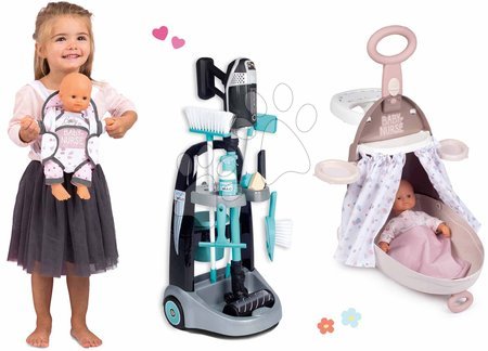 Giocattoli per ragazze dal produttore Smoby - Set carrello per la pulizia e valigetta per il cambio Rowenta Trolley Smoby