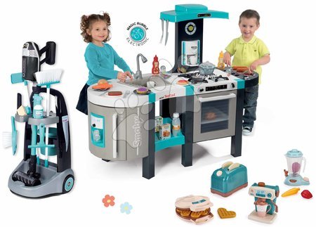 3 - 6 years - Cleaning cart set and kitchen with bubbling Rowenta Trolley Smoby