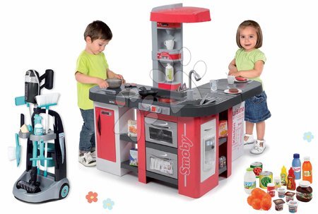 Spielzeuge für Mädchen vom Hersteller Smoby - Set Reinigungswagen und elektronische Küche Rowenta Trolley Smoby