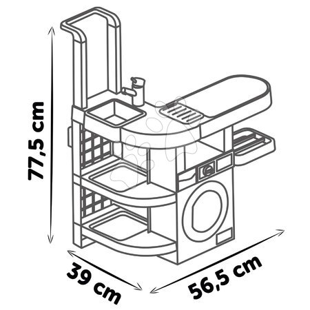 Darček SS24 - Práčovňa s práčkou s predným plnením Rowenta Wash&Clean Laundry Smoby - 16