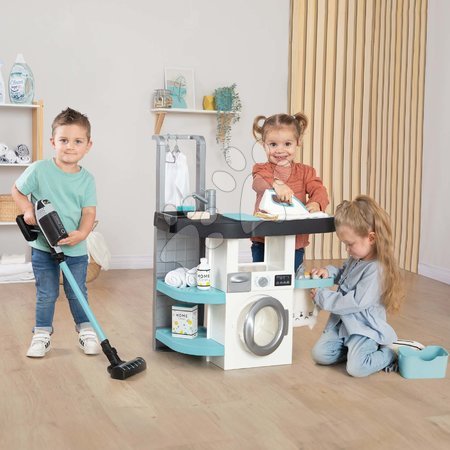 Juegos de hogar - Lavandería con lavadora de carga frontal Rowenta Wash&Clean Laundry Smoby_1