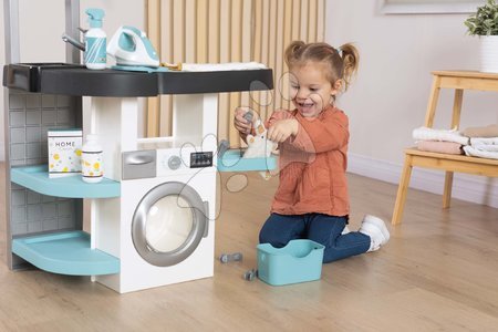 Machines à laver pour enfants - Set de buanderie avec machine à laver à chargement frontal et maison de poupée Rowenta Wash&Clean Laundry Smoby - 7