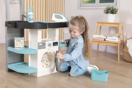 Machines à laver pour enfants - Set de buanderie avec machine à laver à chargement frontal et coiffeuse Princess Wash&Clean Laundry Smoby - 10