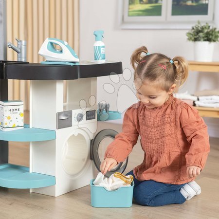 Machines à laver pour enfants - Set de buanderie avec machine à laver à chargement frontal et maison de poupée Rowenta Wash&Clean Laundry Smoby - 11