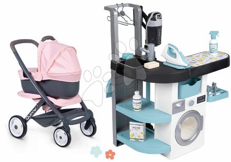 Juguetes de profesiones y oficios | Página 2 - Set de lavandería con lavadora de carga frontal y carrito profundo 3 en 1 Rowenta Wash&Clean Laundry Smoby