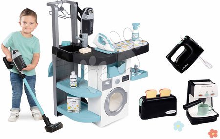 Waschmaschinen für Kinder - Set Waschküche mit Frontlader-Waschmaschine und Geräteset Rowenta Wash&Clean Laundry Smoby