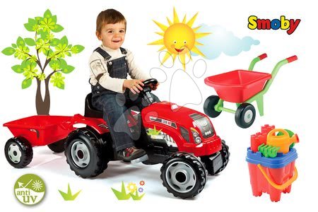 Dětská šlapací vozidla sety - Set traktor na šlapání Farmer XL Smoby - 25