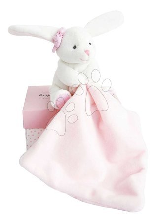 Hračky na mazlení DouDou - Plyšový zajíček k mazlení Bunny Pink Flower Box Doudou et Compagnie - 2