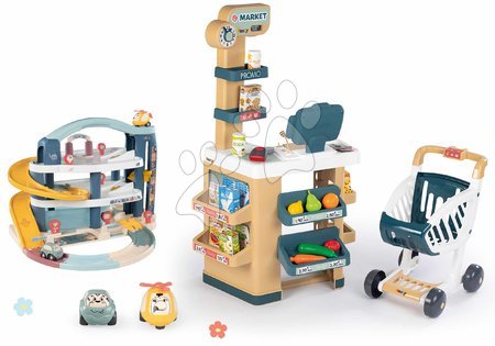 3 - 6 years - Shop set and 3-story garage Market Smoby