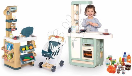 Kinderladen-Sets - Set obchod a kuchynka so zvukom Market Smoby