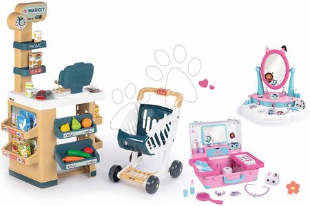 3 - 6 years - Set shop and cosmetic case Market Smoby