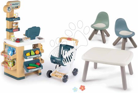 Pretend play sets from manufacturer ThreadBear design - Market Smoby shopping set with seating